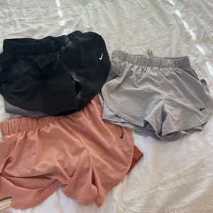 3 pairs of Nike 2 in 1 shorts